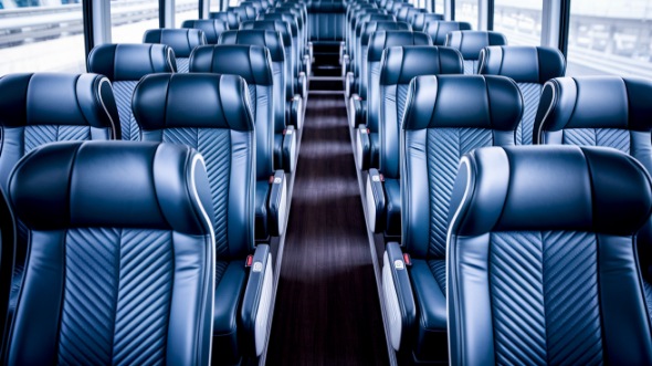 lakewood 55 passenger charter bus inside